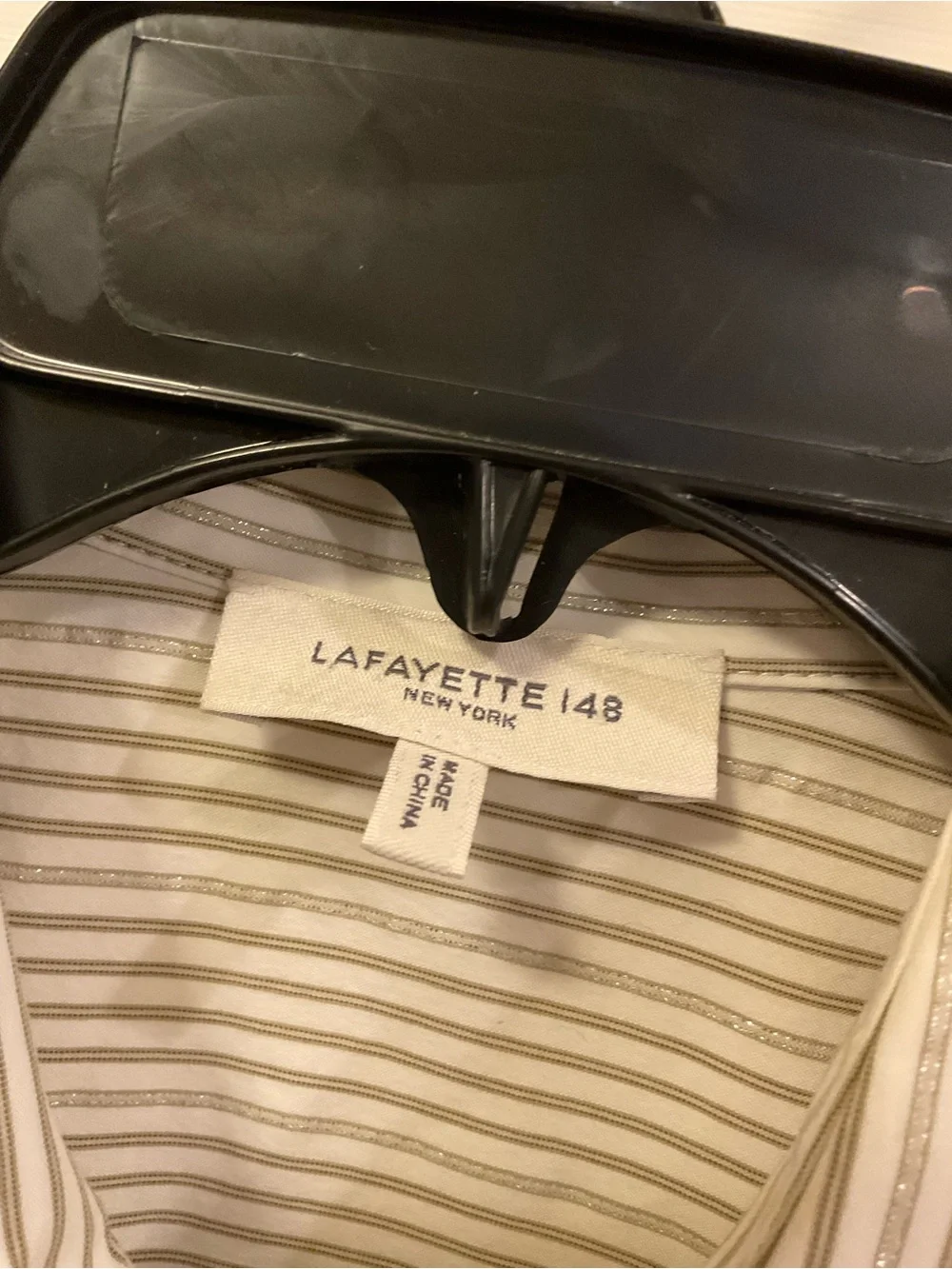 Lafayette 148 New York Shimmer Stripe Button Down - XS - Picture 5 of 8